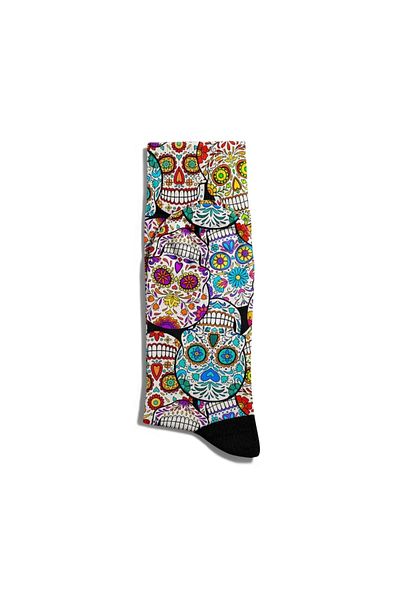 Eğlenceli Çoraplar Fun Socks Unisex Colorful Skull Pattern Printed Socks Ecsoket251