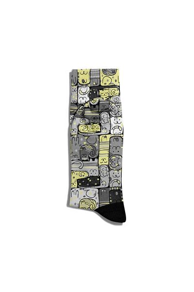 Eğlenceli Çoraplar Fun Socks Unisex Lazy Cats Printed Socks Ecsoket097