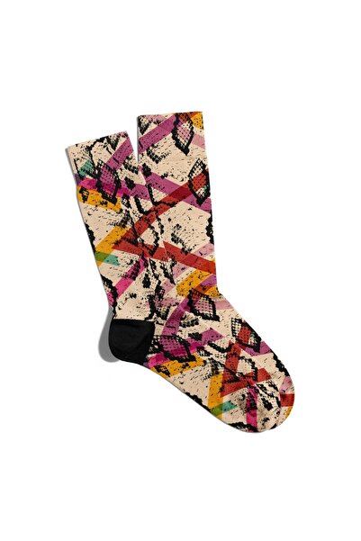 Eğlenceli Çoraplar Забавни чорапи, унисекс, с ретро змийски мотив, Ecsoket137