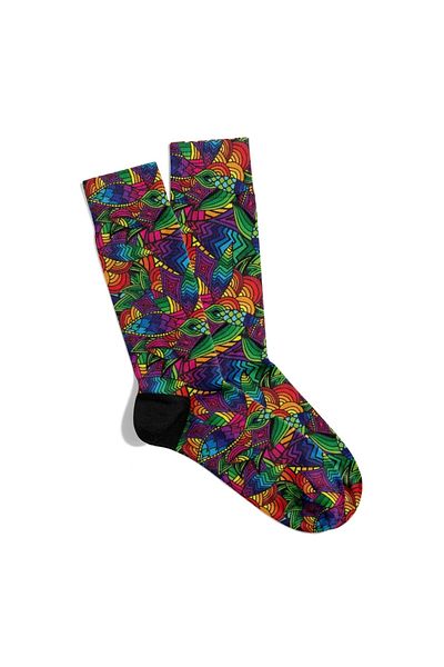 Eğlenceli Çoraplar Fun Socks Unisex Flower Colorful Pattern Printed Socks Ecsoket418