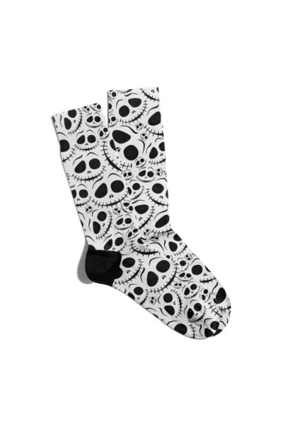 Eğlenceli Çoraplar Fun Socks Sosete unisex cu imprimeu Emoji Skull Ecsoket239