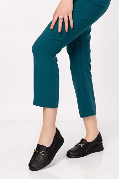 Gondol Genuine Leather Anatomical Sole Buckle Detailed Comfortable Shoes Ndr.106 - Black - 36