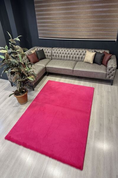 AllstarCarpet Tavşan Tüyü Premium Kalite Tüy Dökmez Halı Fuşya
