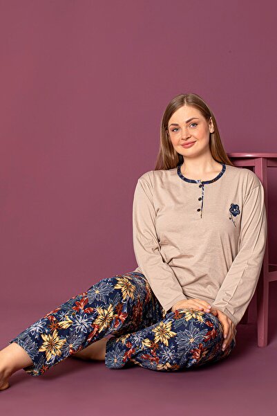nisaNCa Long Sleeve 100% Cotton Plus Size Mother's Pajama Set - Mother's Spec...