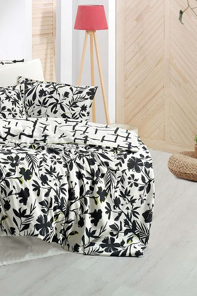 Sarev Σετ Παπλωματοθήκη Amanda Μαύρο Μονό 100% Βαμβάκι Fancy Poplin