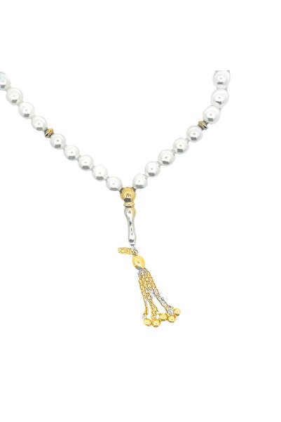 Altınöz Mücevherat İmamesi Gerçek Altın Boncuklar İnci Yeşil Altın Tespih