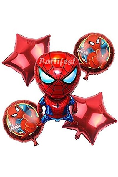 Parti Station Spiderman Örümcek Adam Balon Set Balon Folyo Set Spiderman Kons...
