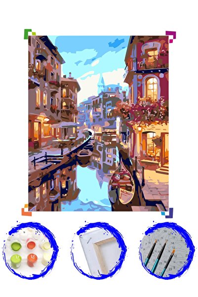 PlusHobby Plus Hobby Venedik Sayılarla Boyama Seti 60x75cm Tuval