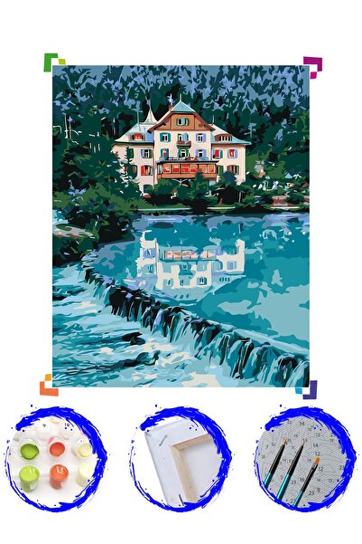 PlusHobby Plus Hobby Sb69- Göl Evi Sayılarla Boyama Seti 60x75cm Tuval