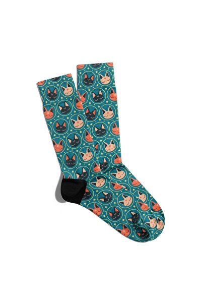 Eğlenceli Çoraplar Διασκεδαστικές κάλτσες Unisex Colorful Cats με τύπωμα Sock...
