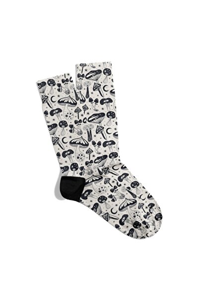 Eğlenceli Çoraplar Fun Socks Unisex Hw Mushroom Moons Printed Socks Ecsoket342