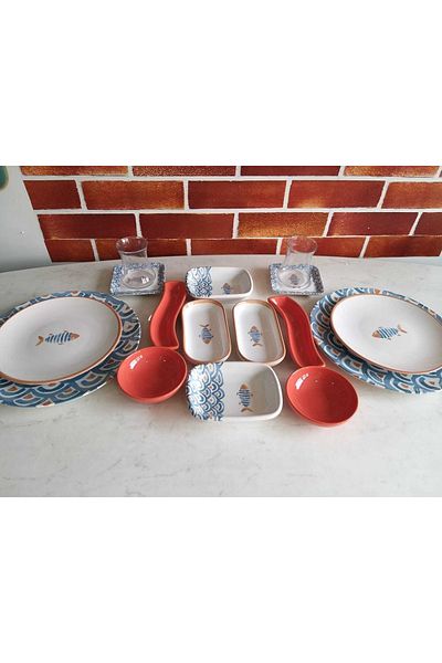 Keramika Koi 16 Piece Breakfast Set for 2 People - Hunting