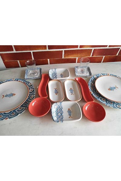 Keramika Koi 16 Piece Breakfast Set for 2 People - Hunting