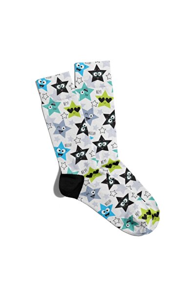 Eğlenceli Çoraplar Забавни чорапи Unisex Cool Star Printed Socks Ecsoket021