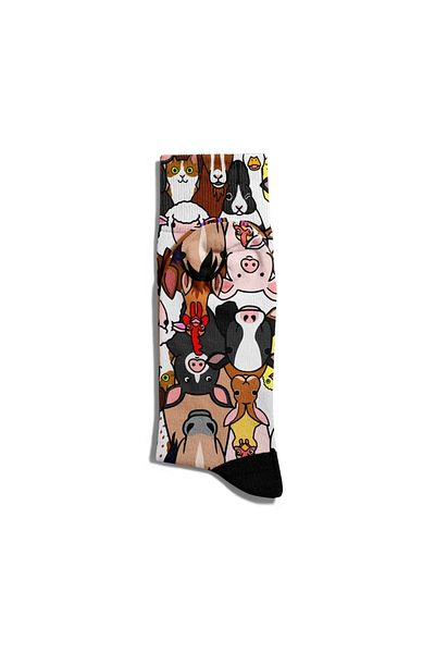 Eğlenceli Çoraplar Fun Socks Unisex Colorful Animals Printed Socks Ecsoket104
