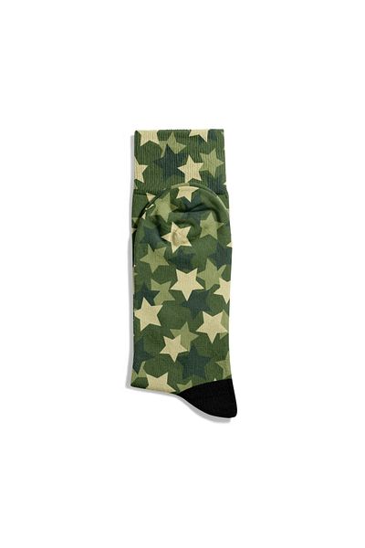 Eğlenceli Çoraplar Fun Socks Unisex Camouflage Star Pattern Printed Socks Ecsoket403