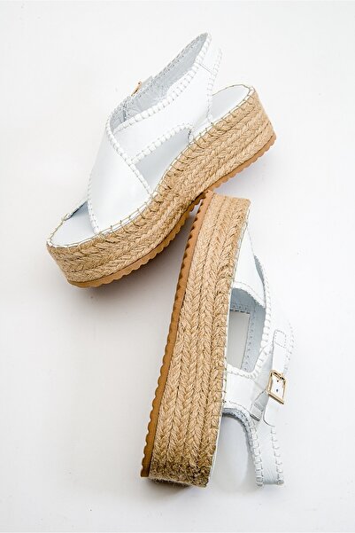 LuviShoes Bellezza White Skin Genuine Leather Women's Sandals