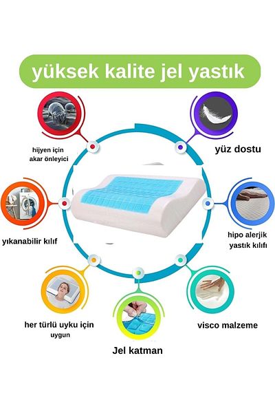 Viscomina Pernă ortopedică Visco cu aer condiționat Mega Size Pernă Visco cu gel pentru hernie de gât Îndreptarea gâtului