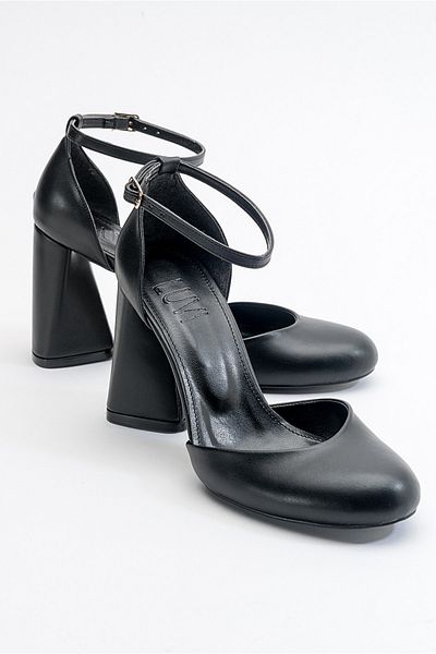 LuviShoes Pantofi cu toc înalt pentru femei Oslo Black Skin