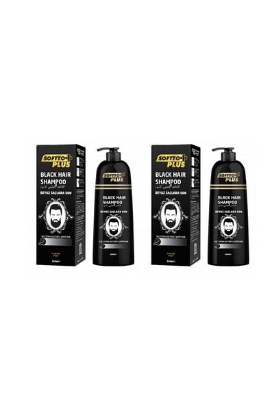 Softto Plus Black Shampoo for White Hair 350ml 2 Pieces Eco Pack