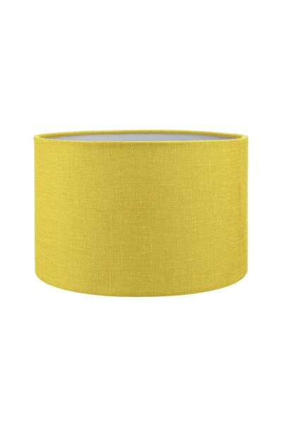 Genel Markalar Sarı Lambader Başlığı Kumaş Silindir Çap 30 cm LB822