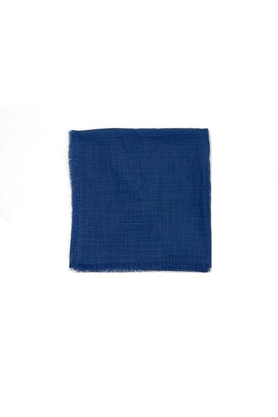 nazipek Eșarfă cu scris albastru indigo din bumbac flamuat 100x100cm
