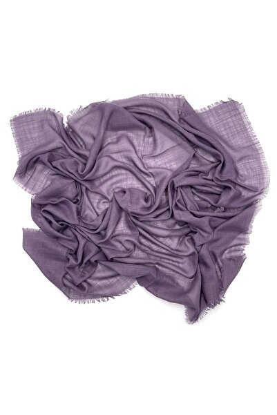 nazipek Eșarfă din bumbac cu scriere liliac-pudră 100x100cm