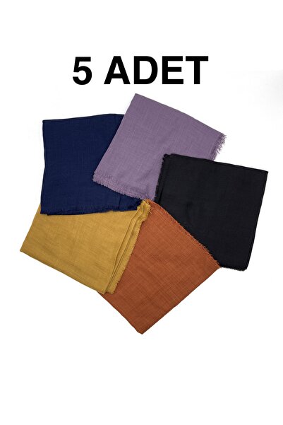 nazipek Flamlı 5'li Paket Pamuklu Yazma Eşarp 100x100cm