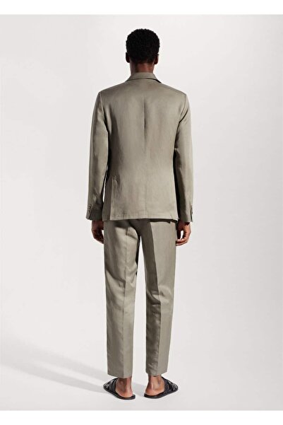 MANGO Man Dar Kesimli Keten Takım Blazer Ceket