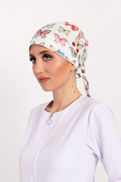 Nur Medikal Giyim Kadın Yeşil Kelebek Desenli Tesettür Doktor Hemşire Hastane...