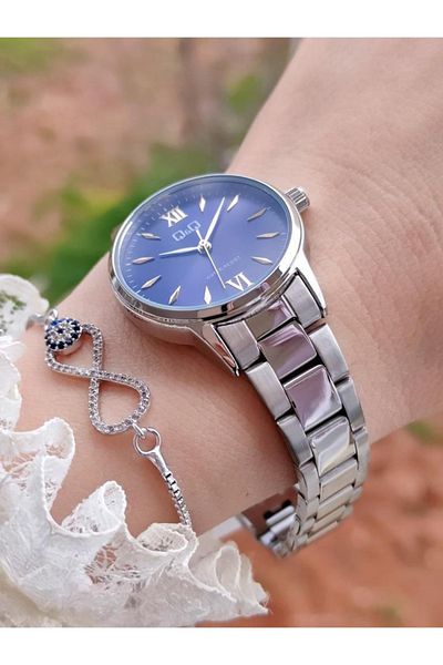 Q&Q Qq.s3q Vintage Retro Model Water Resistant Steel Analog Wrist Watch+bracelet