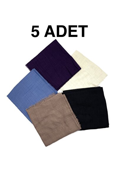 nazipek Flamlı 5'li Paket Pamuklu Yazma Eşarp 100x100cm