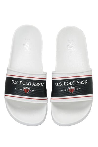 U.S. Polo Assn. White Men's Slippers 2srugby3fx