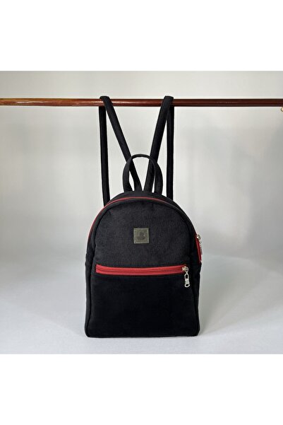 duck ist Siyah - Bordo Tay Tüyü Backpack