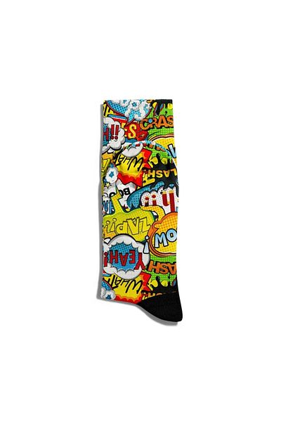 Eğlenceli Çoraplar Fun Socks Unisex Yeah Yellow Popart Printed Socks Ecsoket173