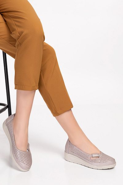 Akgün Terlik Pantofi ortopedici din piele naturală Stone Glitter de damă