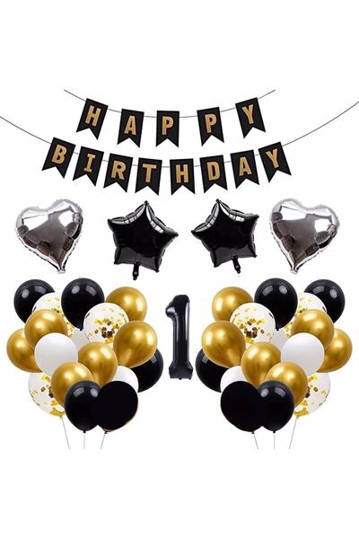 DÜVENCİ TİCARET Çıtıpitıstore Happy Birthday 1 Year Old Concept Balloon Set