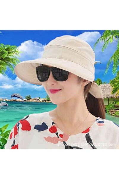 Tezzgelsin Pălărie de damă cu boruri late, detașabilă, cu fermoar, cu fundă