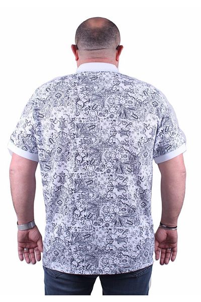 MocGrande Tricou cu gât polo de mărime mare Model șal 23410 Alb