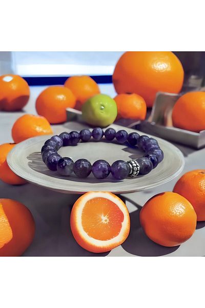 Padore Accessory Amethyst Natural Stone - Calm and Inner Peace Stone, Bracelet Certified