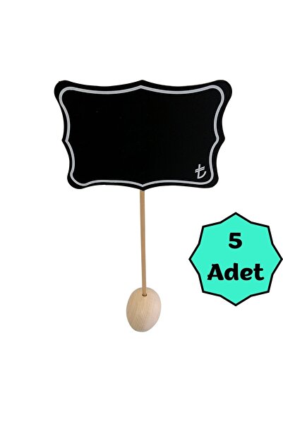 Özfiliz Mağaza Ekipmanları 5 Adet Saplama Etiketlik Siyah Silinebilir Dekorat...