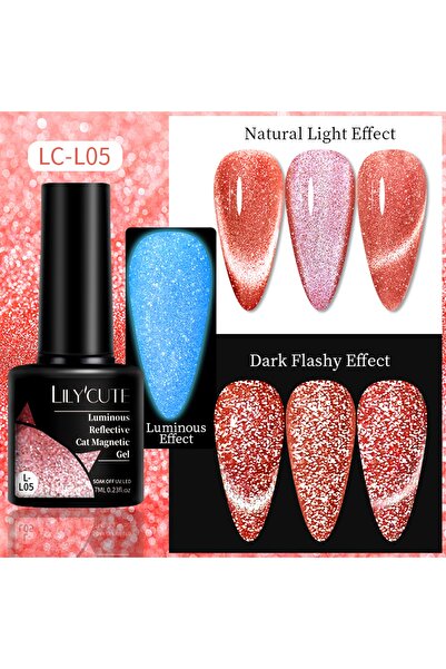 LilyCute Lily'cute 7ml Luminous Reflective Cat Magnetic Gel(karanlıkta Ve Fla...