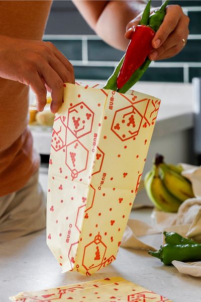 MUMO All-in-One Package - Waxed Food Storage Fabric and Pouch Set - Abundance Pattern
