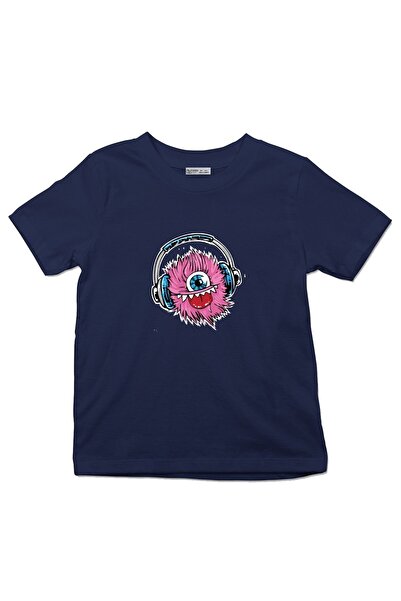 GreenMint تي شيرت للأطفال؟?الوحش الاستماع إلى الموسيقى مع سماعات الرأس؟_oe1934