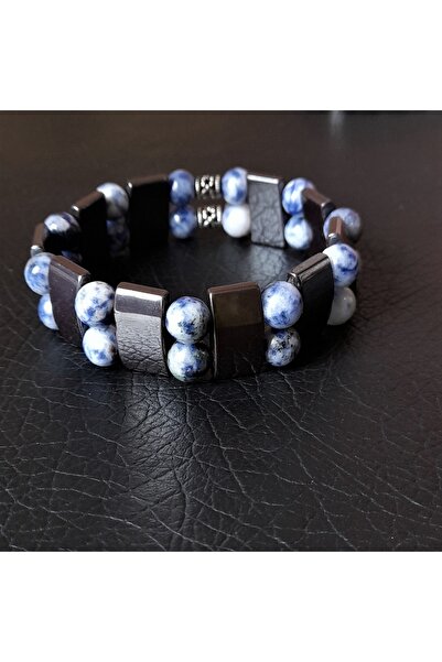 Asteria Elite Sodalit Hematit Negatif Enerji Kalkanı Sezgi, Odaklanma Bilekliği