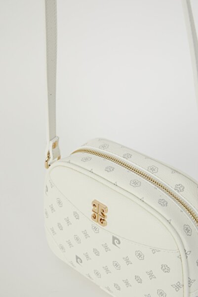 Pierre Cardin Біла жіноча сумка через плече з монограмою 05PO22Y1534