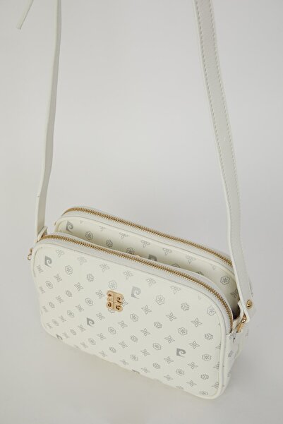 Pierre Cardin Weiße Monogramm-Damen-Umhängetasche 05PO22Y1536