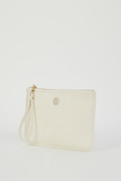 Pierre Cardin Wicker Ecru Women's Clutch & Clutch Bag 05PO23Y1713