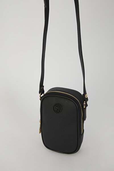 Pierre Cardin Schwarz bedruckte Damen-Umhängetasche 05PO22Y1556