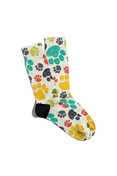 Eğlenceli Çoraplar Fun Socks Unisex Cute Paws Printed Socks Ecsoket048